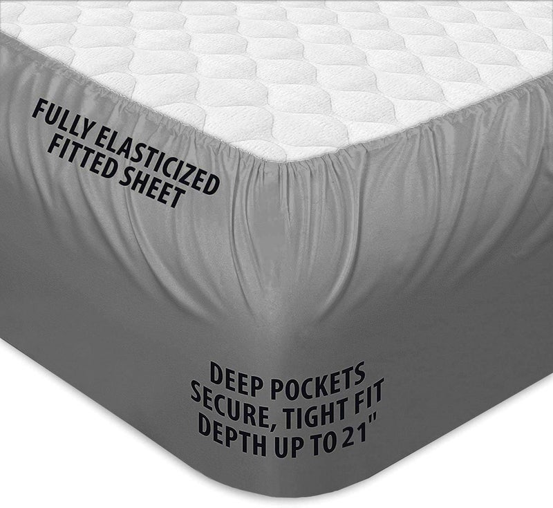 COONP Twin XL Mattress Topper, Extra Thick Pillowtop, Cooling Plush Mattress Pad Cover Bed Topper Protector with 8-21 Inch Deep Pocket (Grey, Twin XL) - Image 4